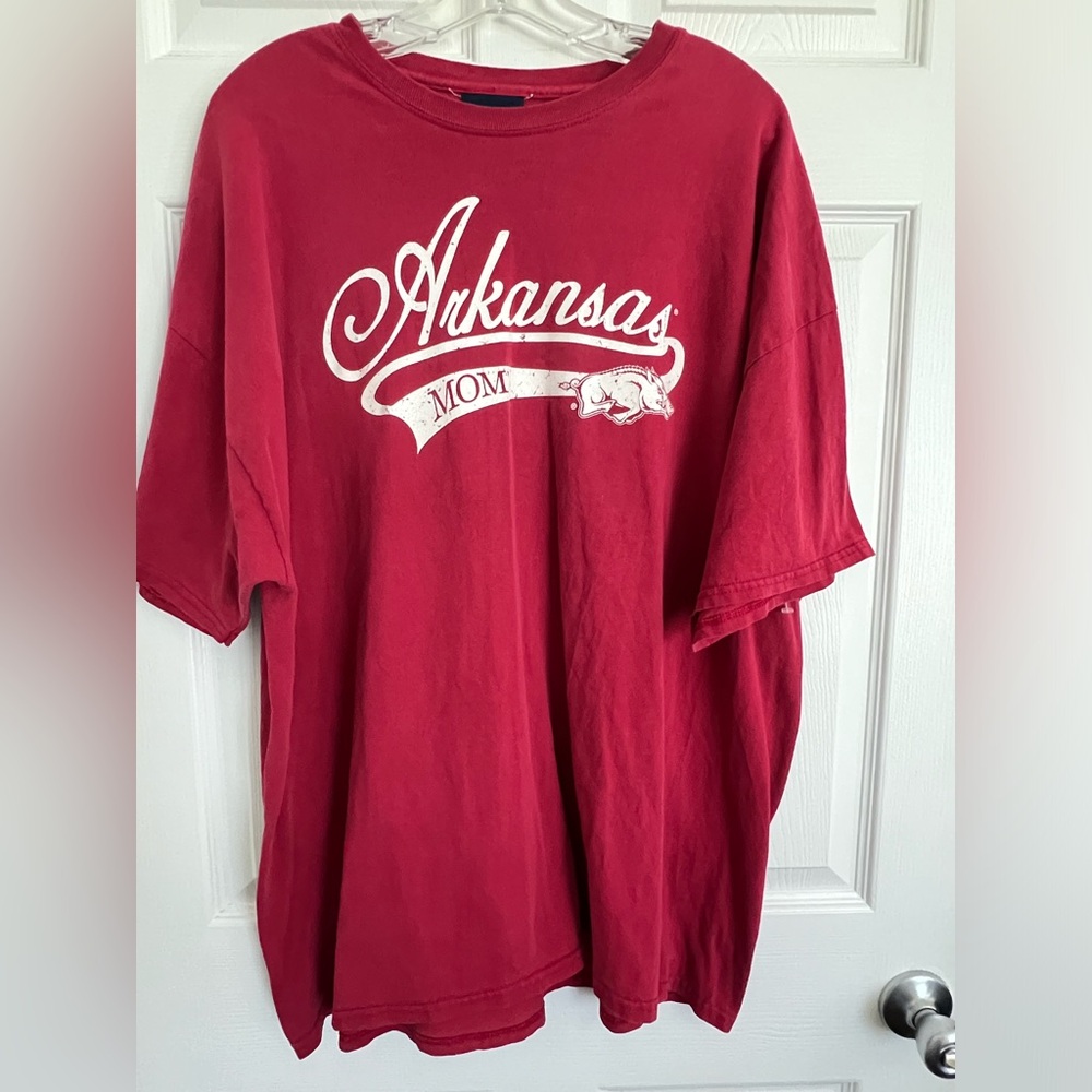 Size 2X MVP Sport red short sleeve Arkansas (razorback) mom shirt.
